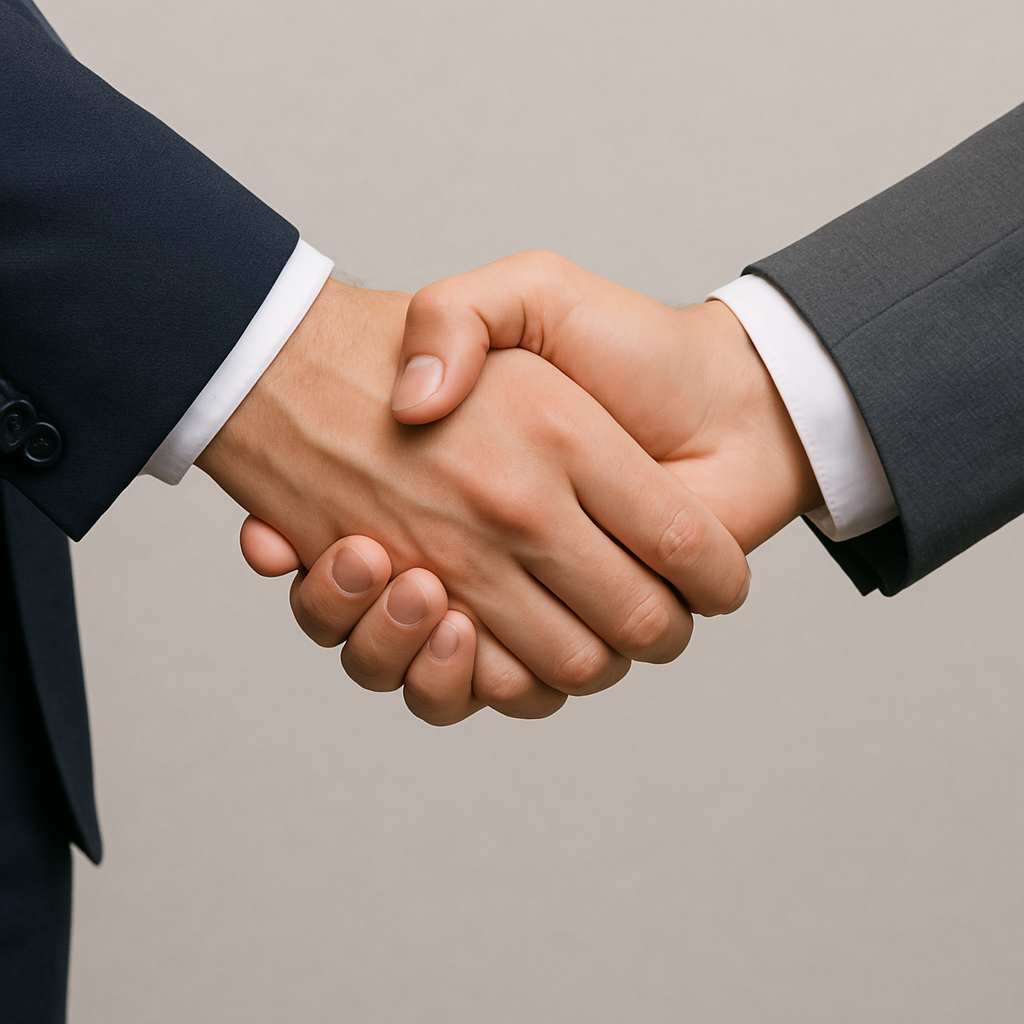 Professional business handshake representing trust and partnership